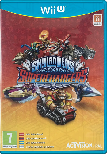 Skylanders SuperChargers, Nintendo Wii U spil, brugt men i god stand, inklusiv æske og indlægsseddel, til salg på SPILBOKS.